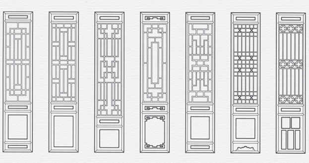 德惠常用中式仿古花窗图案隔断设计图